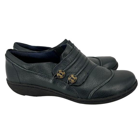 Clarks Collection Fianna Still Loafer Casual Comfort Shoes Blue Leather Size 8.5 - Picture 1 of 8